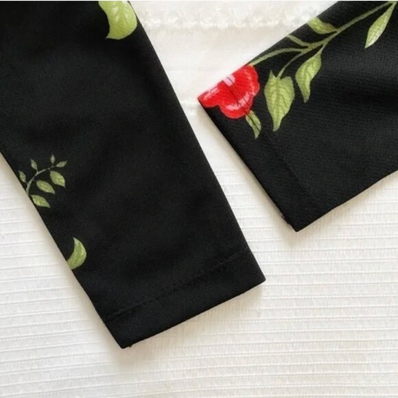 SELMA SARI BLACK RED FLORAL MAXI DRESS - 6 - Picture 7 of 8